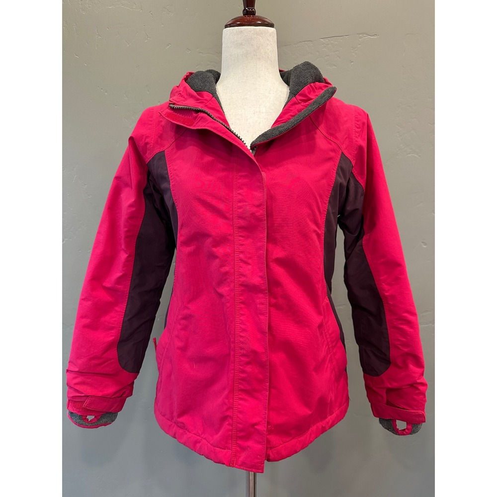 Lands End Squall Kids Waterproof Windproof Fleece Lined Hooded Jacketโ L 14 Pink
